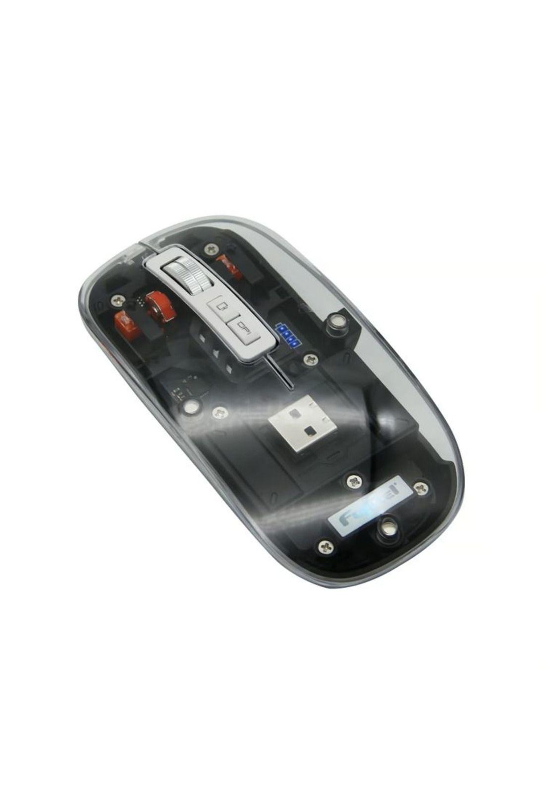 Mouse Inalámbrico Fujitel Crystal 24g Bt Negro-2