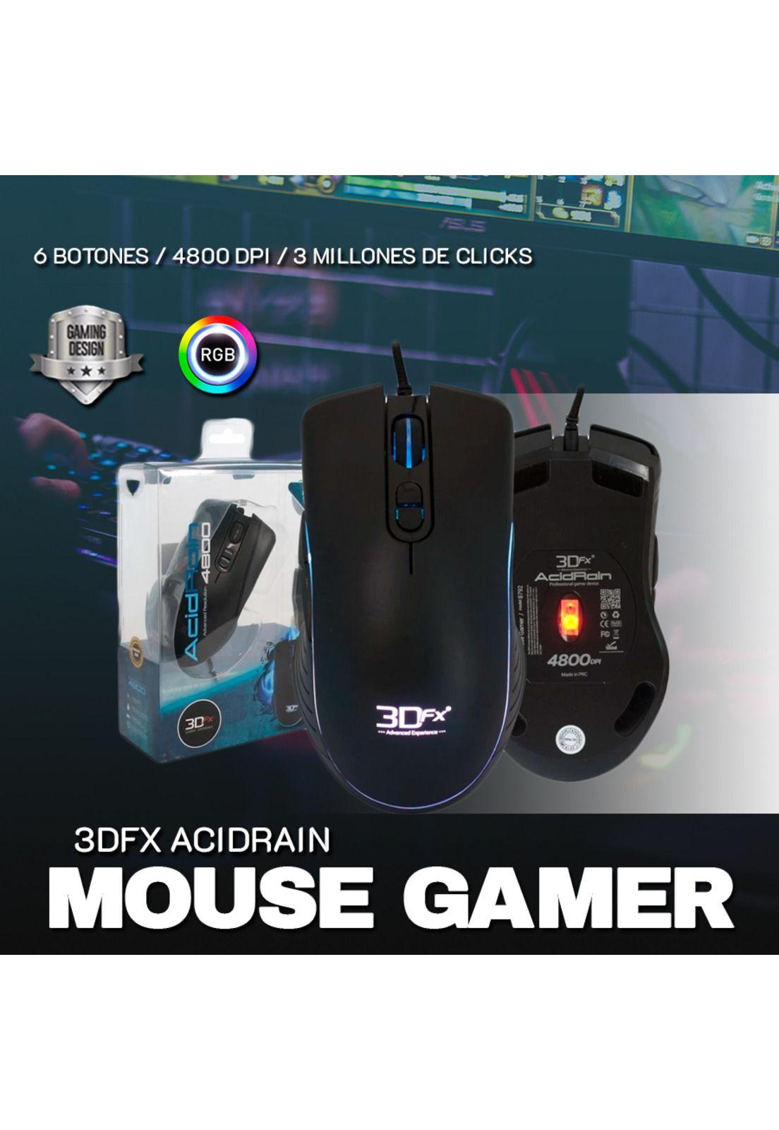 Mouse gamer 3dfx Acidrain 6 botones 4800 dpi-1