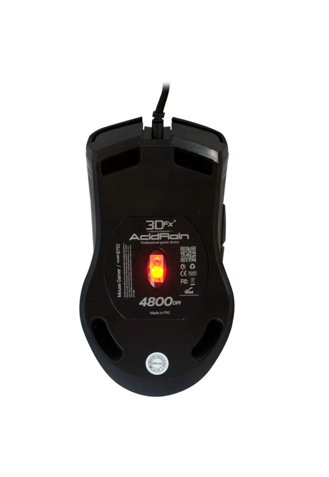 Mouse gamer 3dfx Acidrain 6 botones 4800 dpi-2