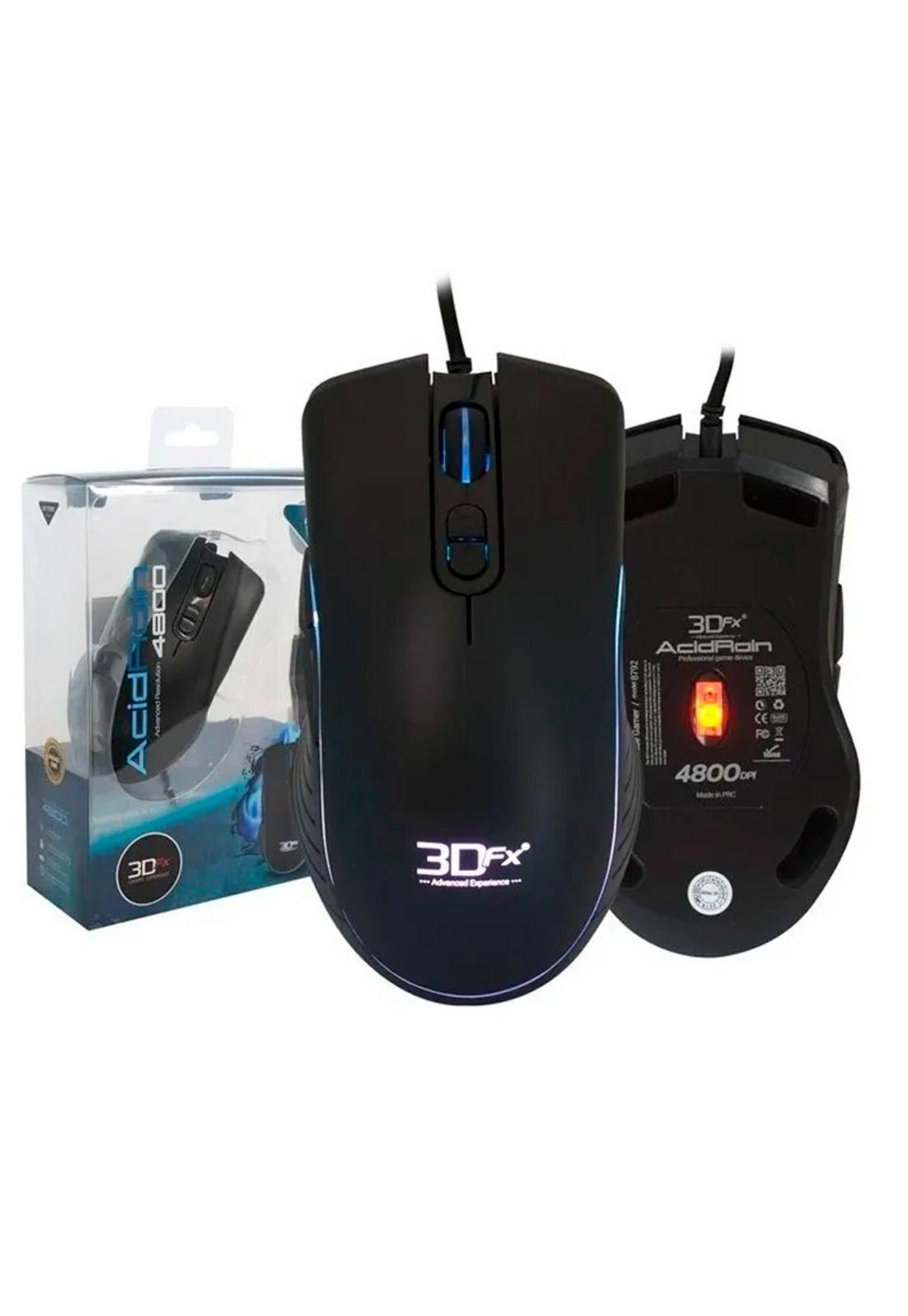 Mouse gamer 3dfx Acidrain 6 botones 4800 dpi-4