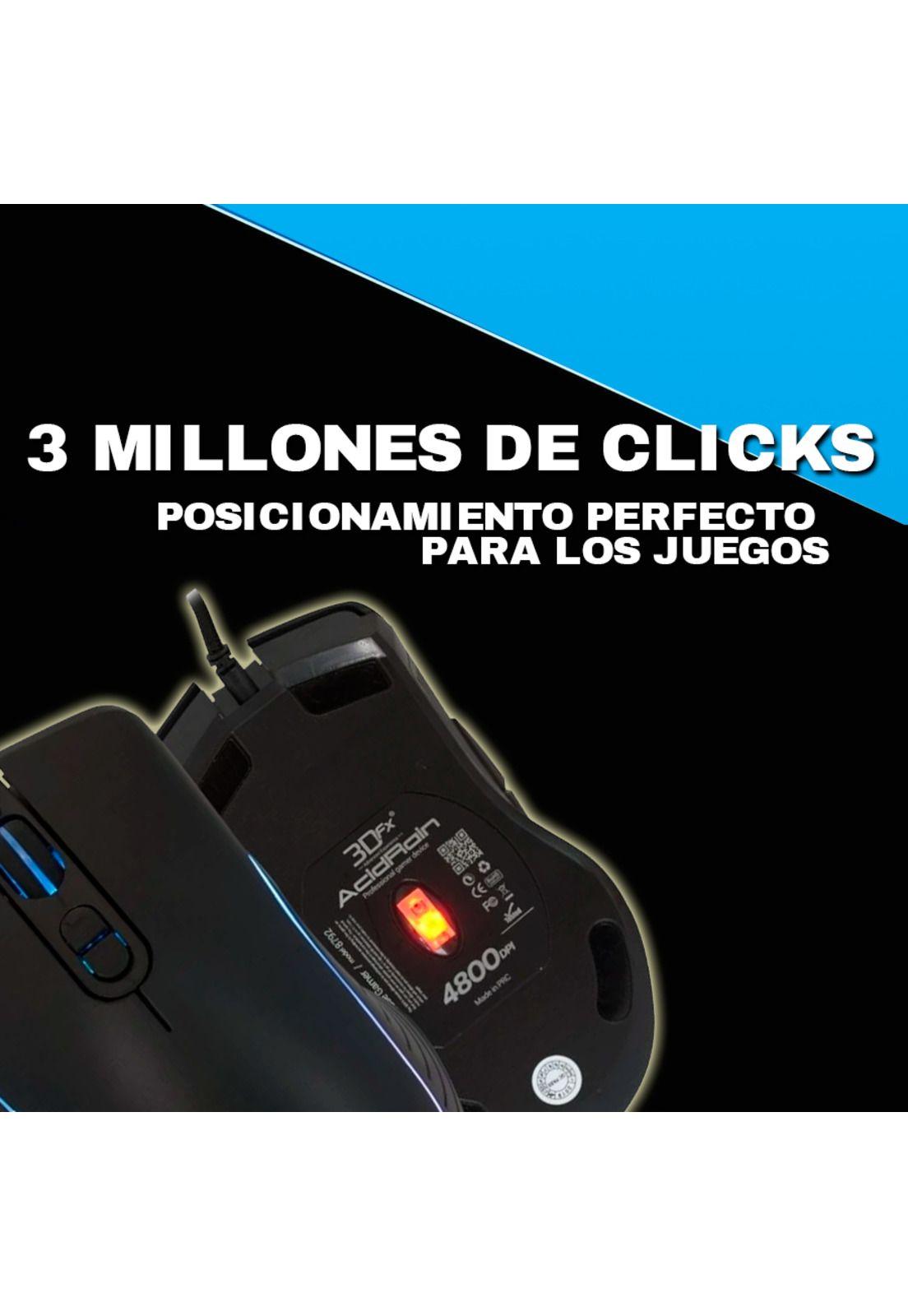 Mouse gamer 3dfx Acidrain 6 botones 4800 dpi-5