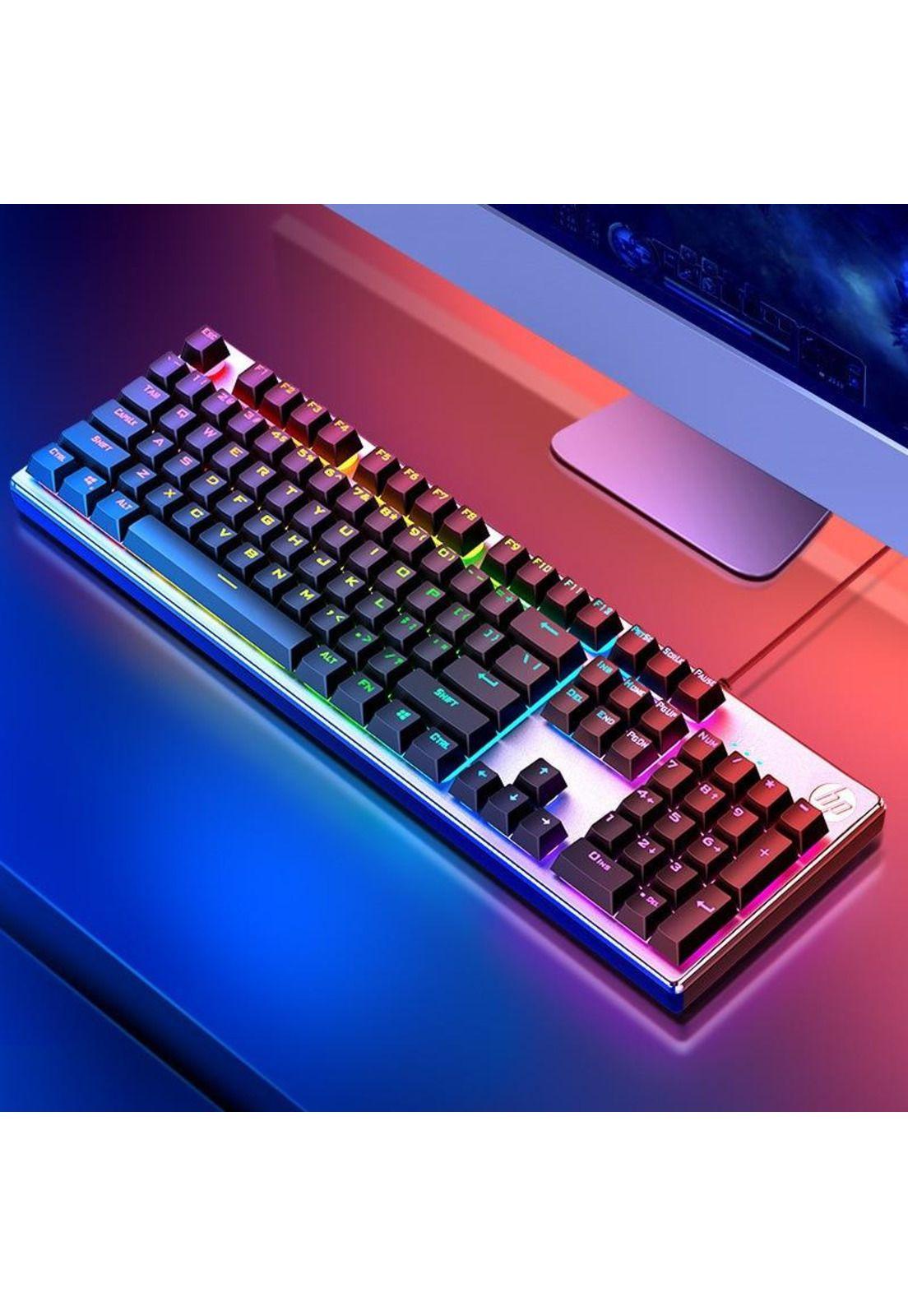 Kit Combo Teclado Mecánico Mouse Gamer HP GM200 Rgb-1