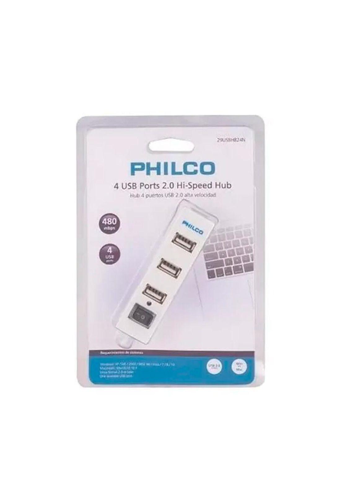 Mini 2.0 Hub Philco 4 Puertos USB-2