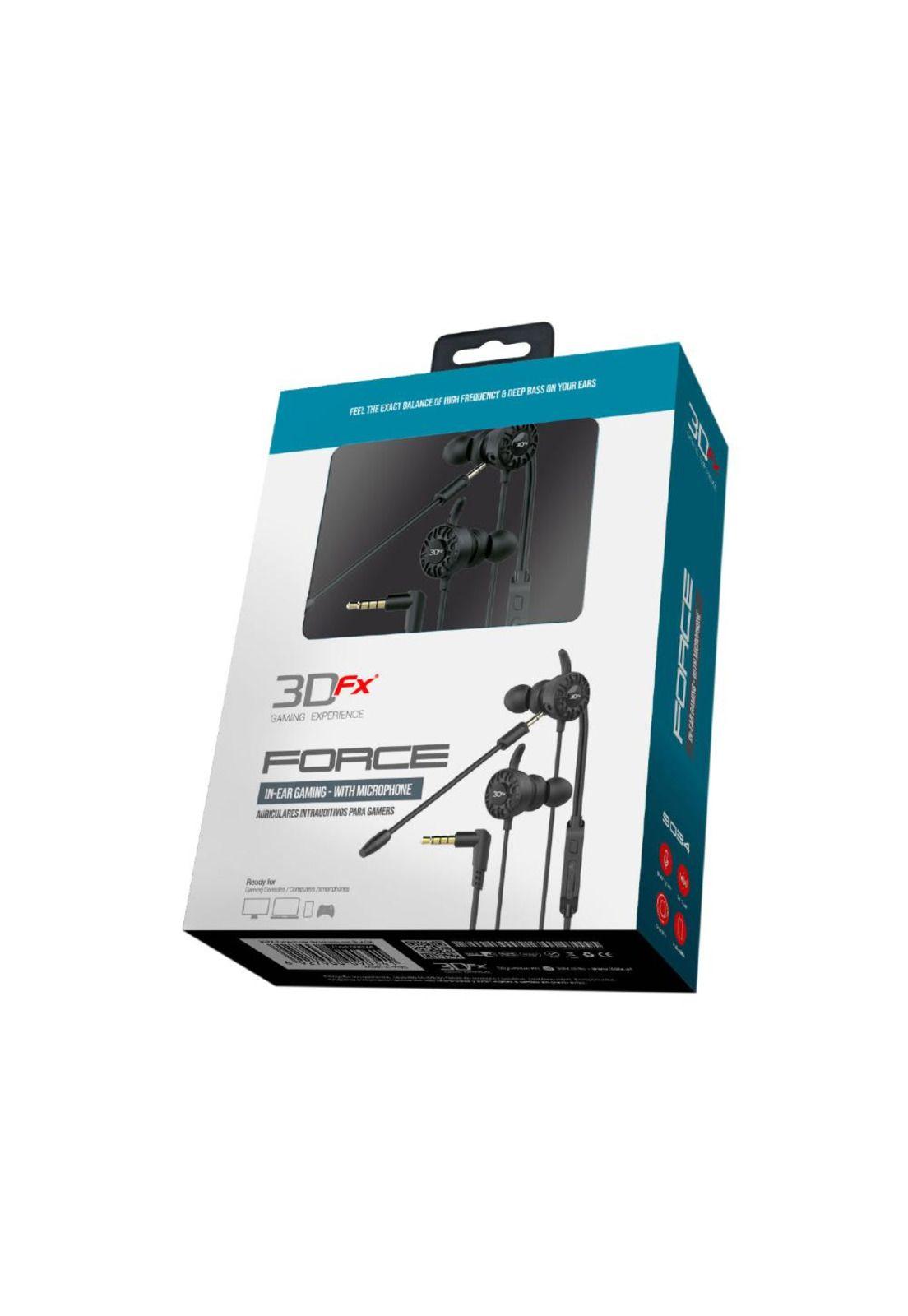 Audifono Gamer 3dfx In-ear Con Mic Desmontable Negro Mlab-3