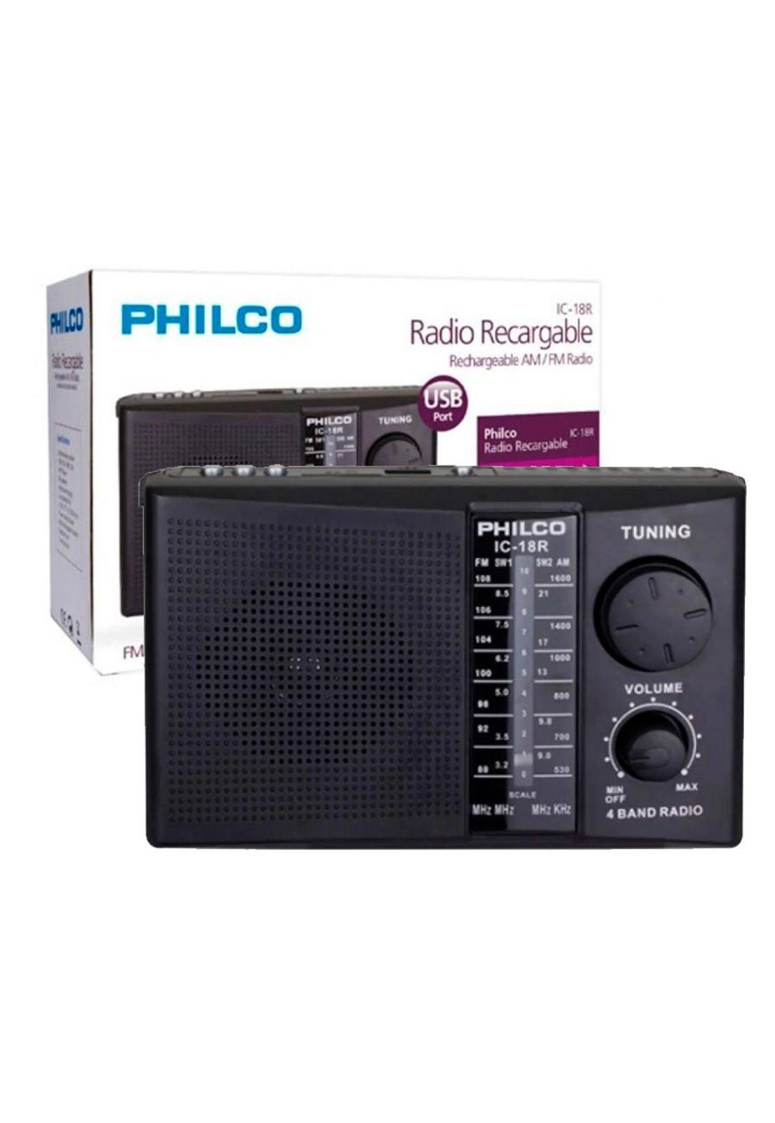Radio 4 Bandas Recargable IC-18R USB SD Philco-2