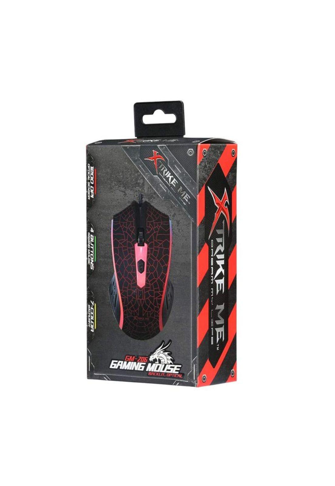 Mouse Gamer Xtrike Me Gm 206 Rgb 4 Botones 1200 Dpi  Fx-2