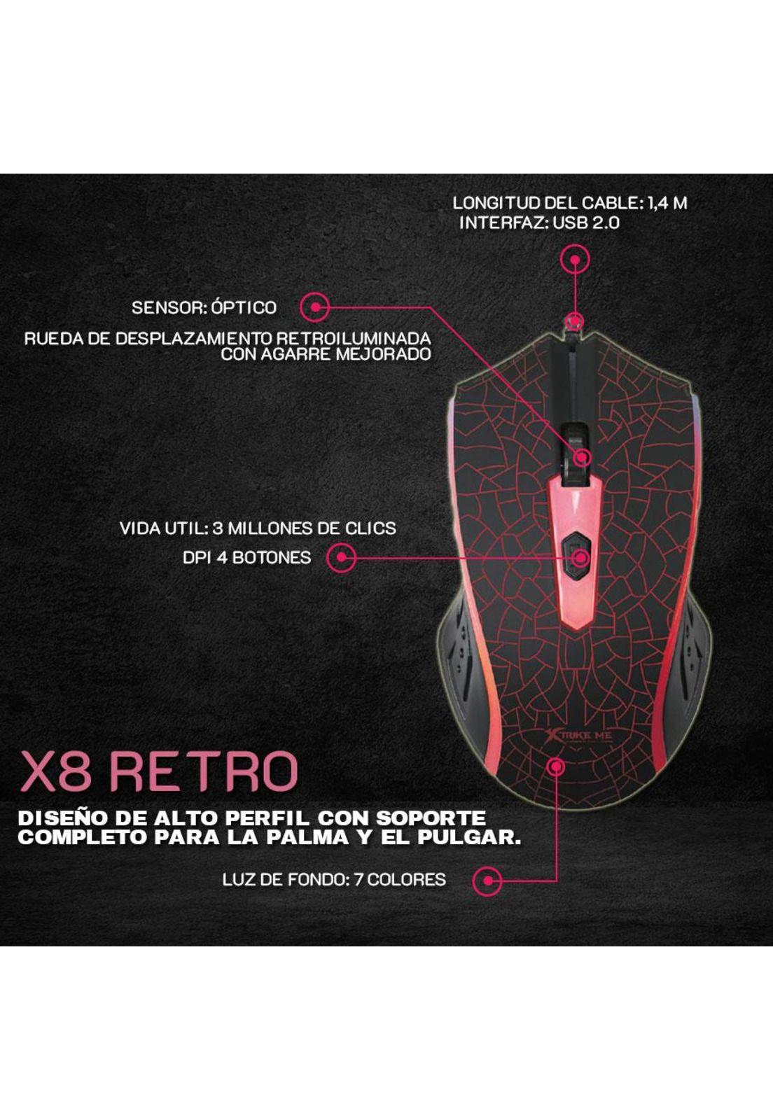 Mouse Gamer Xtrike Me Gm 206 Rgb 4 Botones 1200 Dpi  Fx-3