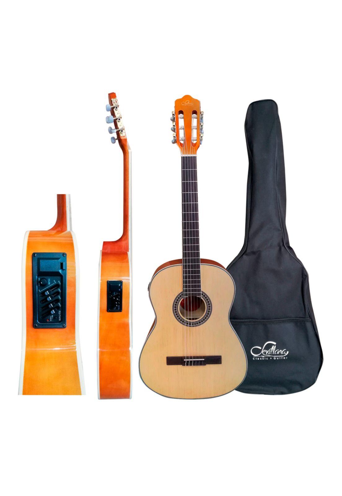Guitarra Clásica Electroacústica Ancho 39" Sevillana.-2