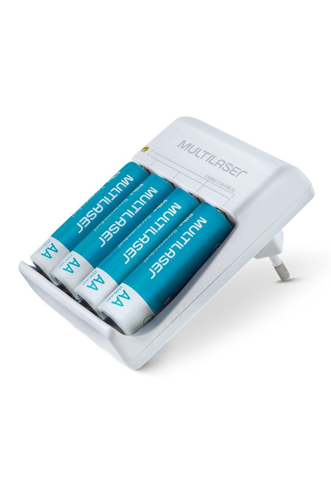 Cargador Rápido Multilaser para 4 AA + 4 AAA - 12H-2