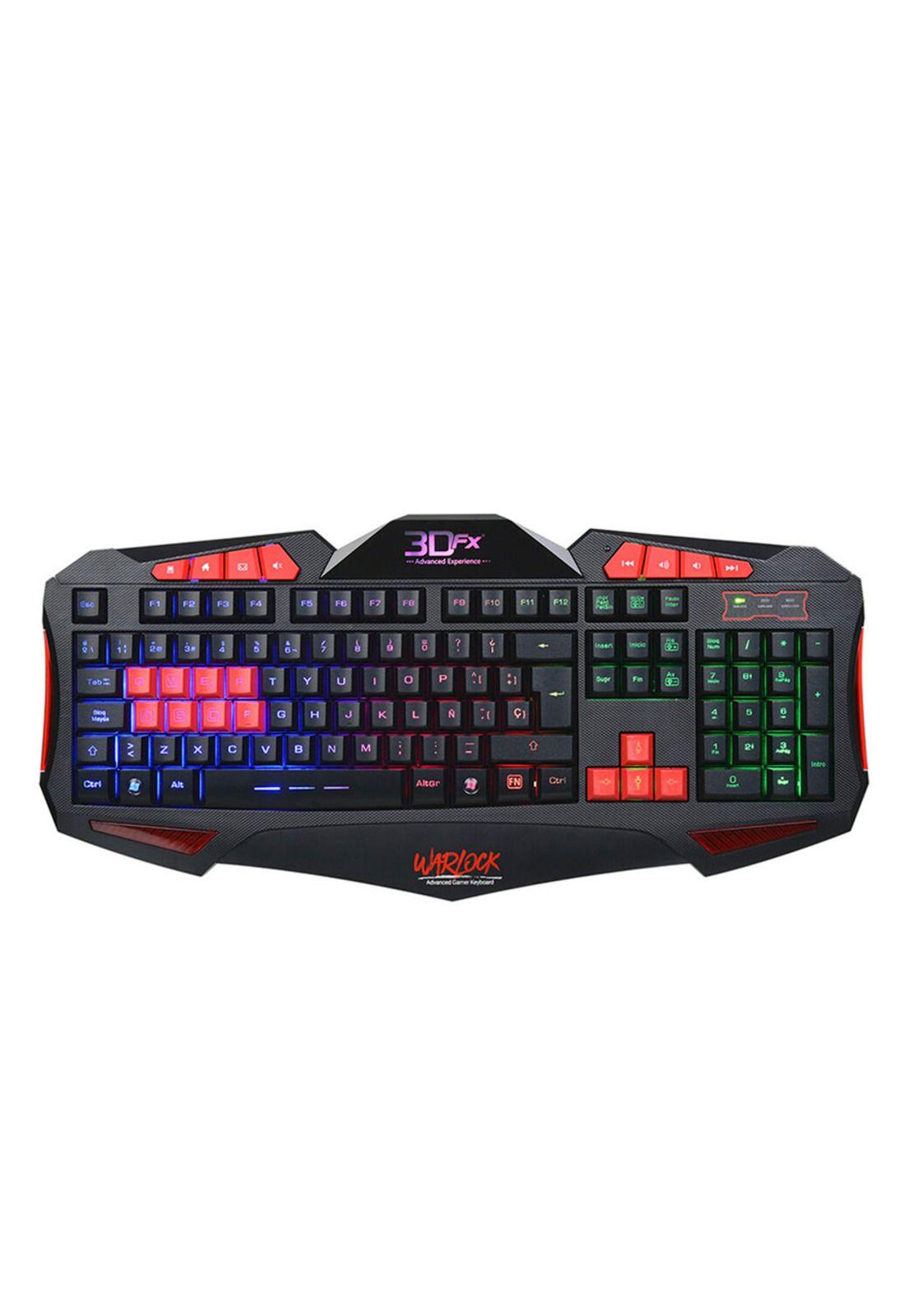 Teclado Gamer 3dfx Warlock 2 Usb 1.5m Negro-2