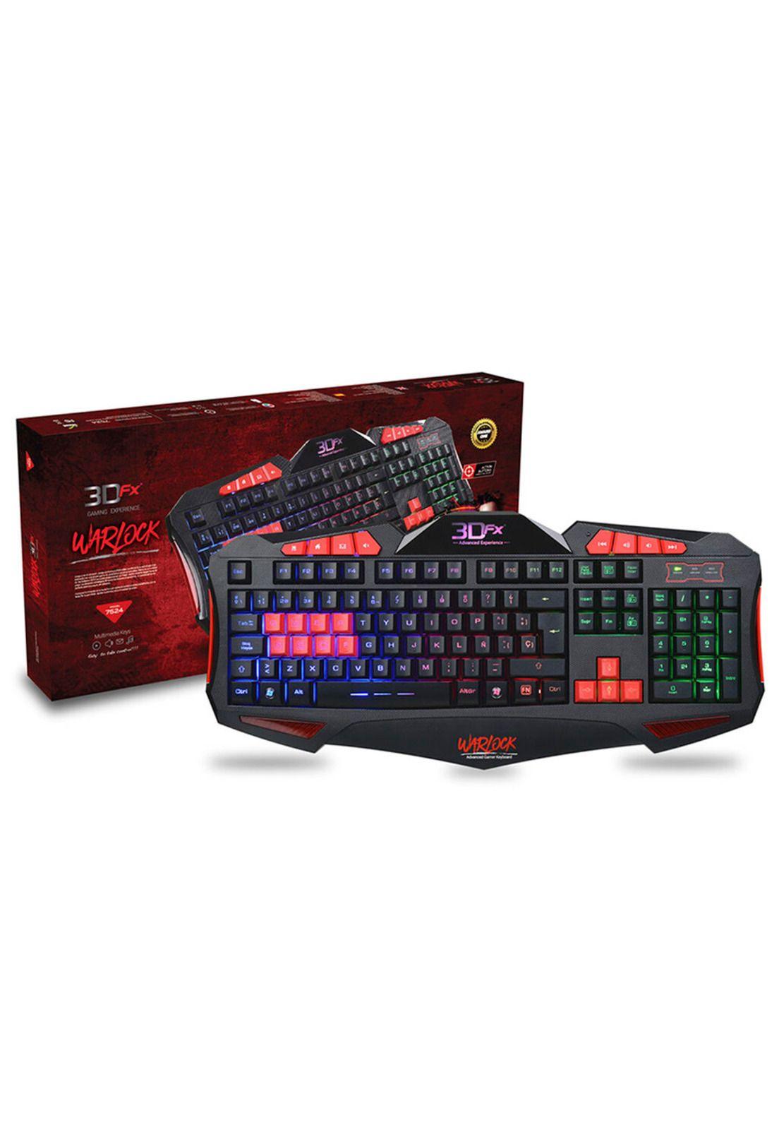 Teclado Gamer 3dfx Warlock 2 Usb 1.5m Negro-3