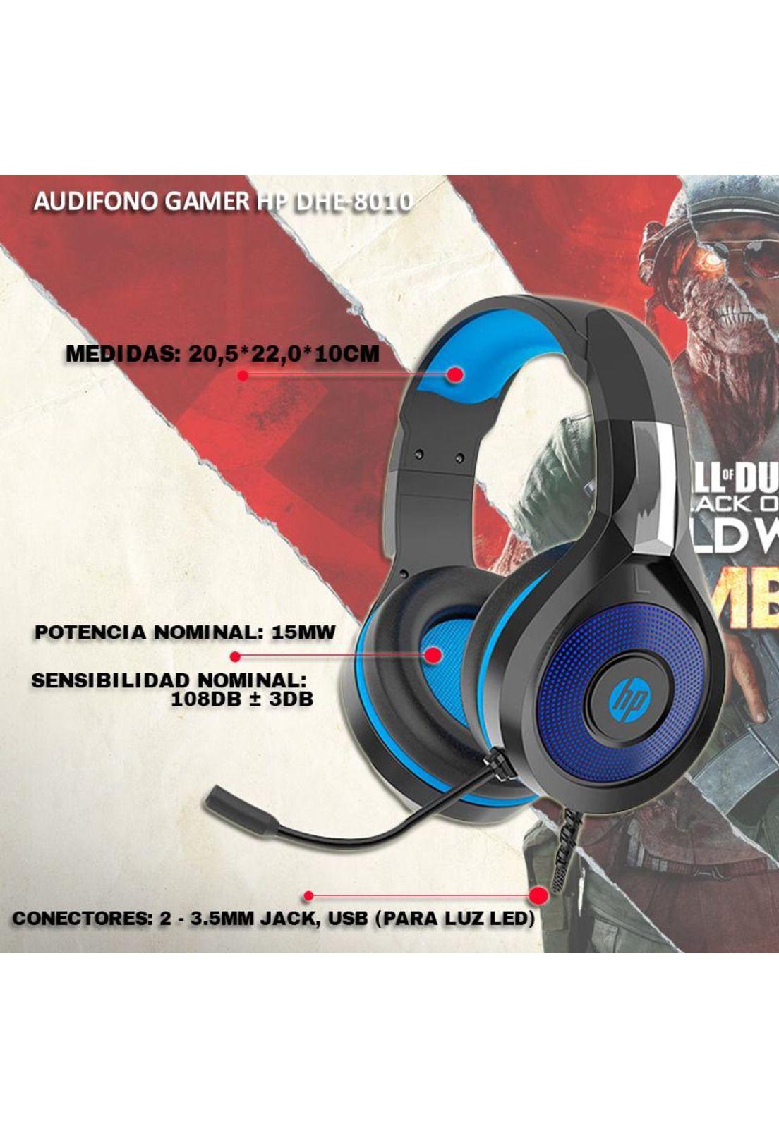 Audífonos Gamer HP DHE-8010 Led Over-Ear-4