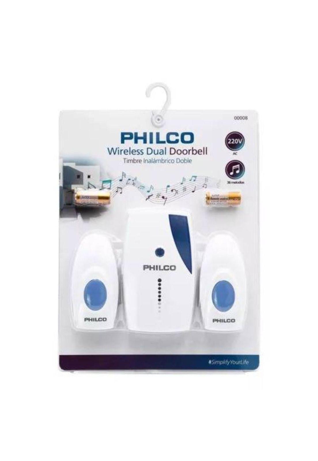 Timbre Inalámbrico PHILCO DB-8, 220V, Doble interruptor-0