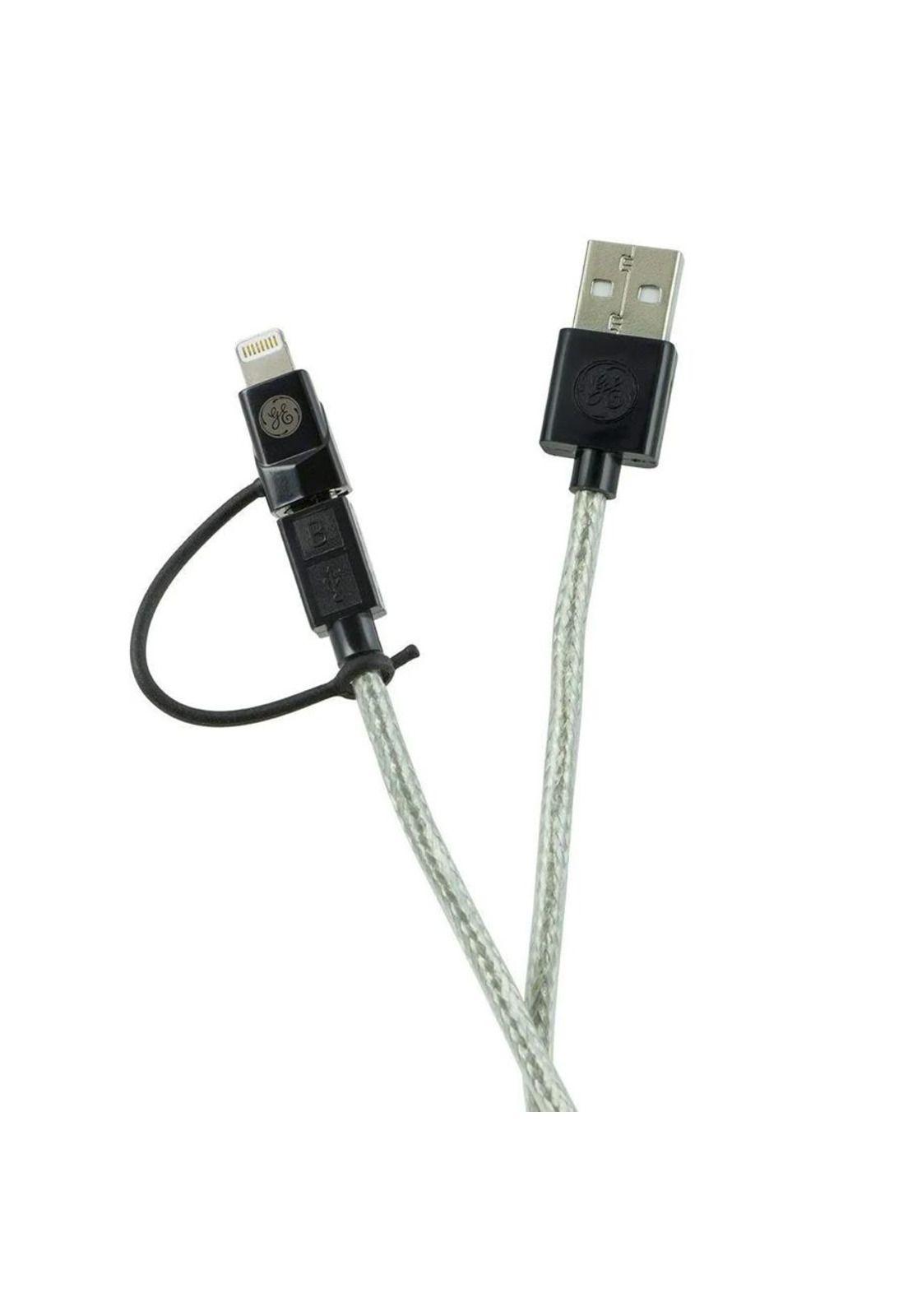 Cable 2 en 1 Micro USB + Conector Lightning 1.80 Mts-3
