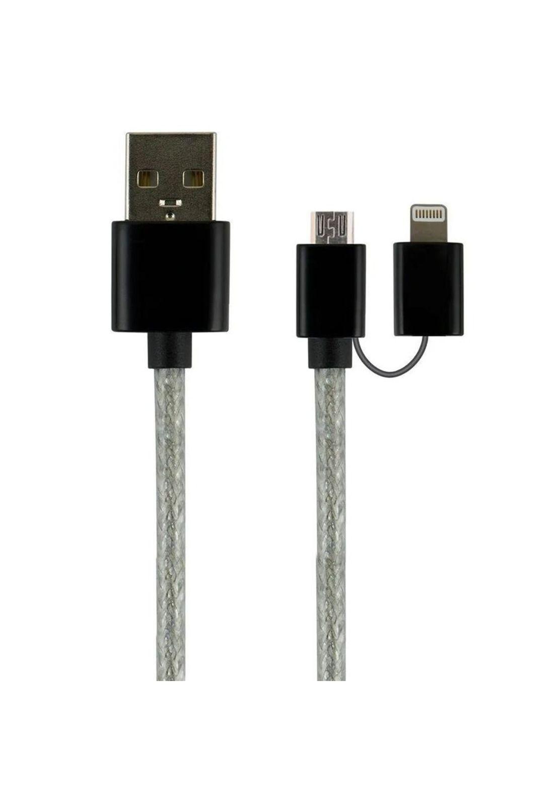 Cable 2 en 1 Micro USB + Conector Lightning 1.80 Mts-4