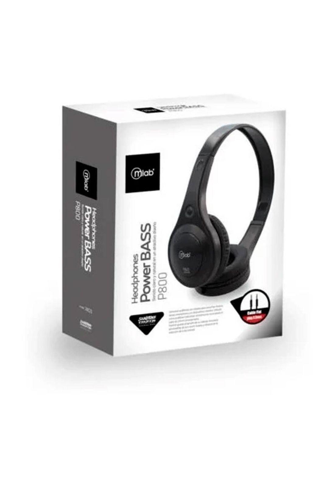Audífono Alámbricos Headband P800 Negro Mlab-2