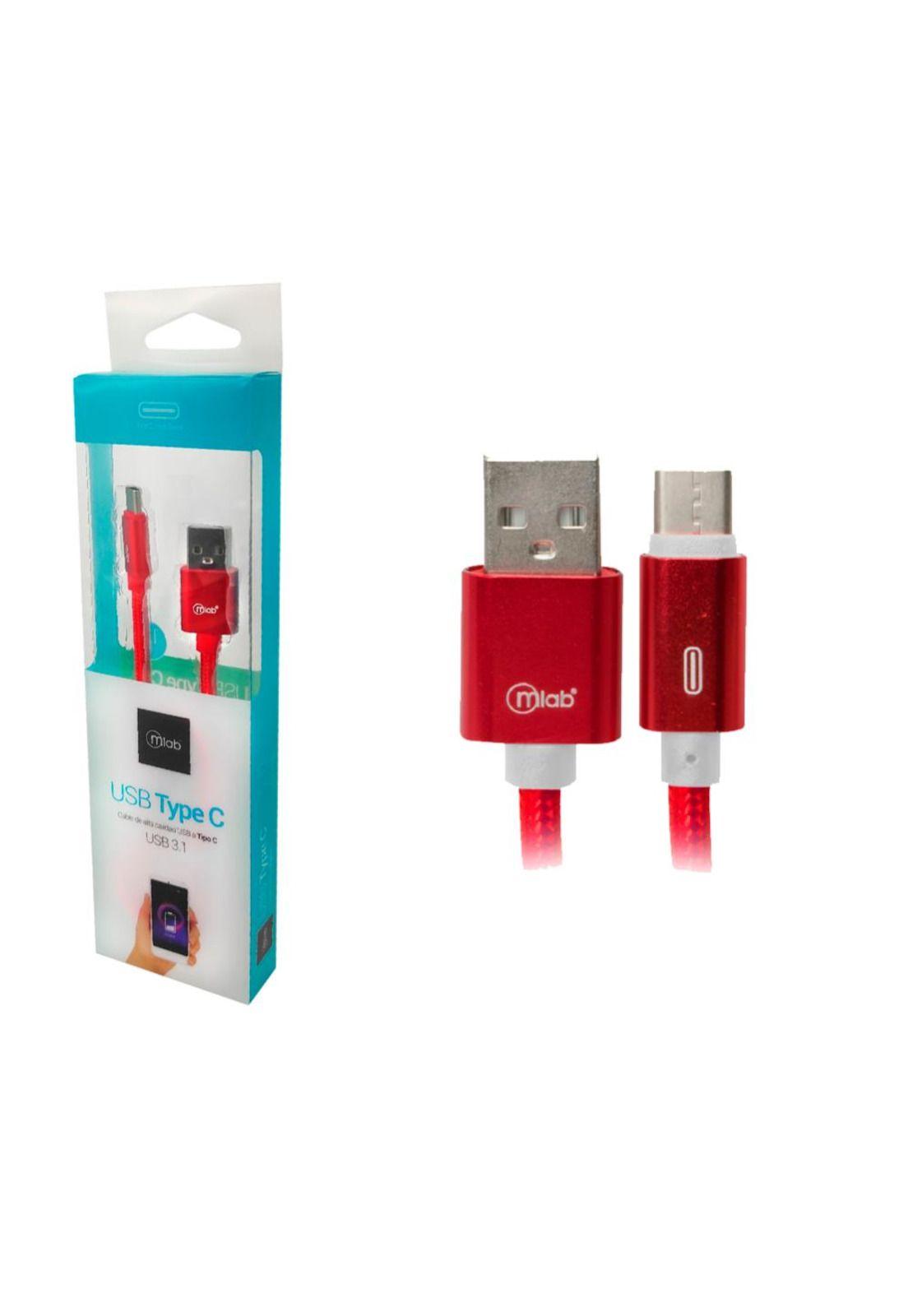 Cable Usb A Tipo C Rojo Mlab 1mts-1