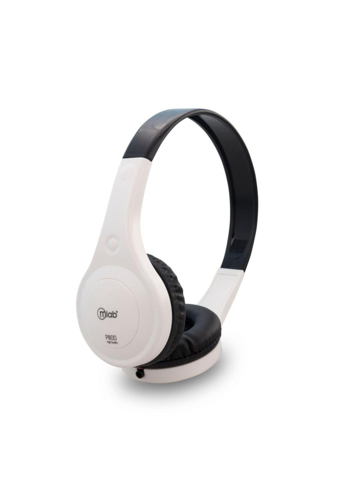 Audífonos Over Ear Blancos Alámbricos Con Micrófono Mlab-0