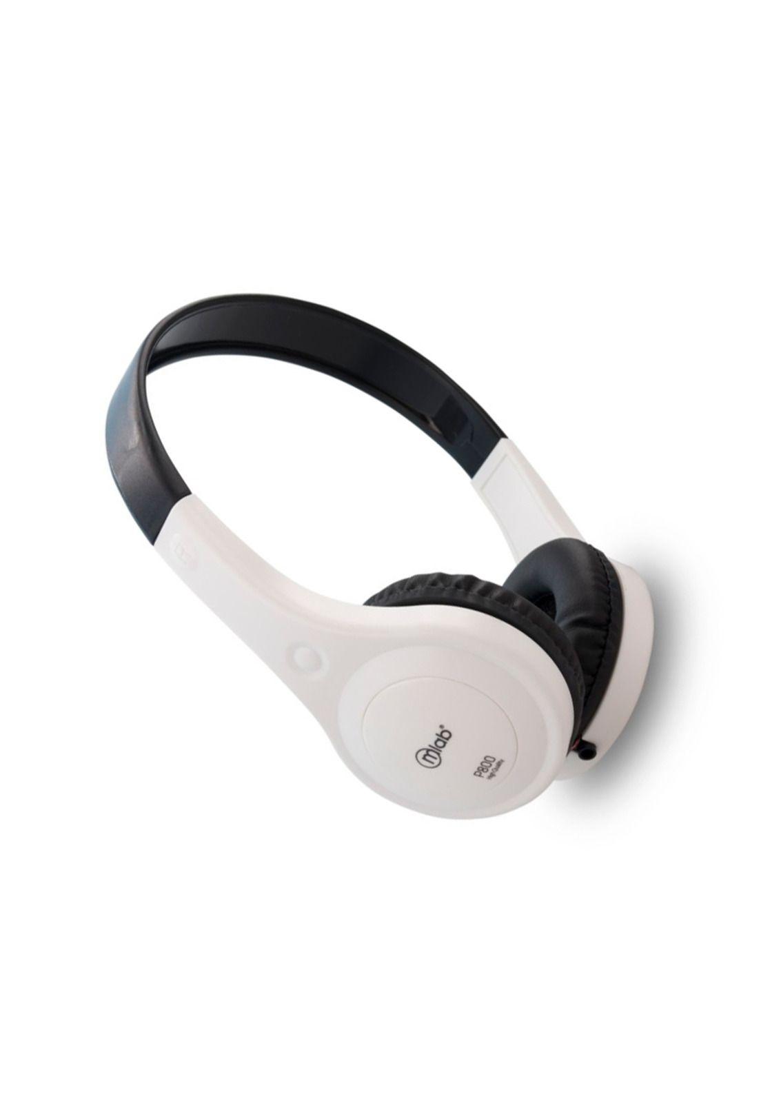 Audífonos Over Ear Blancos Alámbricos Con Micrófono Mlab-1