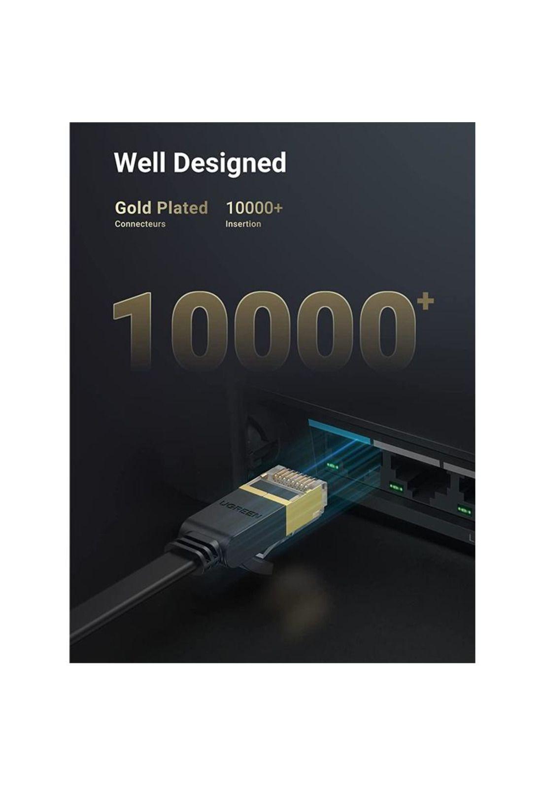 Cable De Red UTP 7 Blindado 3 Metros Tipo Flat HP-2