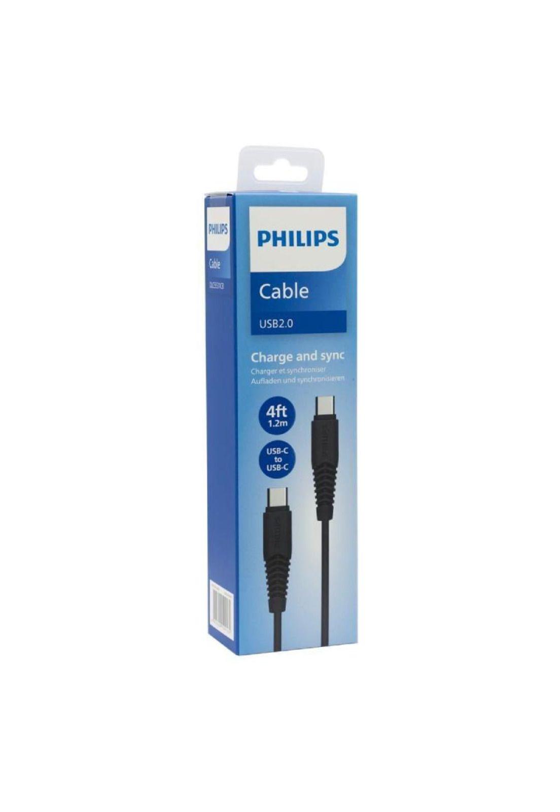 Cable Philips Ubc-C A Usb-C 1m 2a Max Negro Dlc5531cb-2