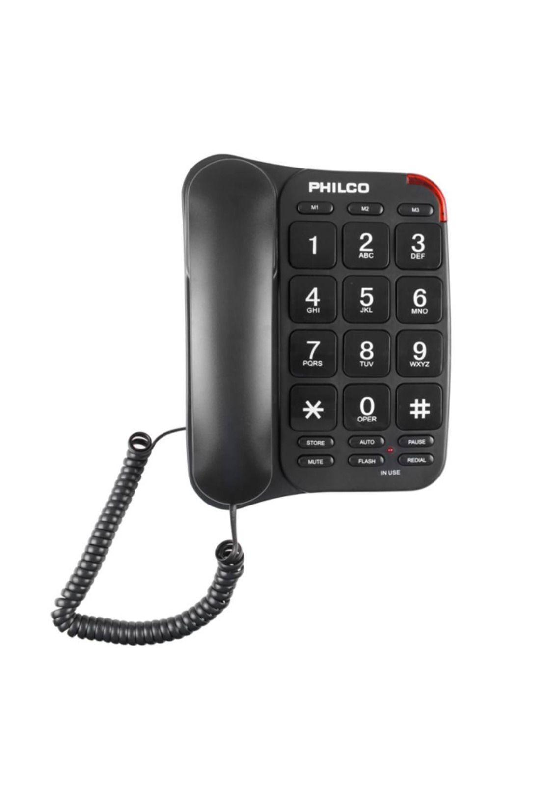 Teléfono Fijo Philco Con números 3 Teclas de Discado One Touch-0