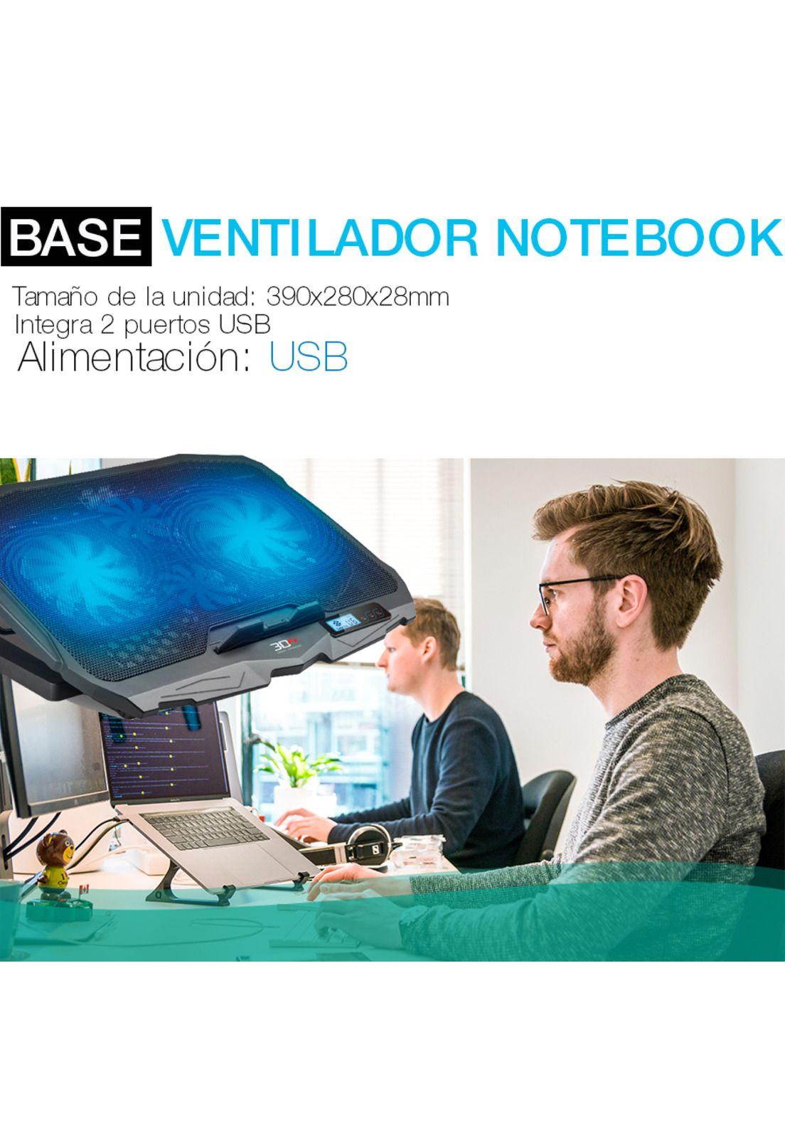 Base Ventilador 3DFX Notebook Gamer Four Fan 17 USB-1