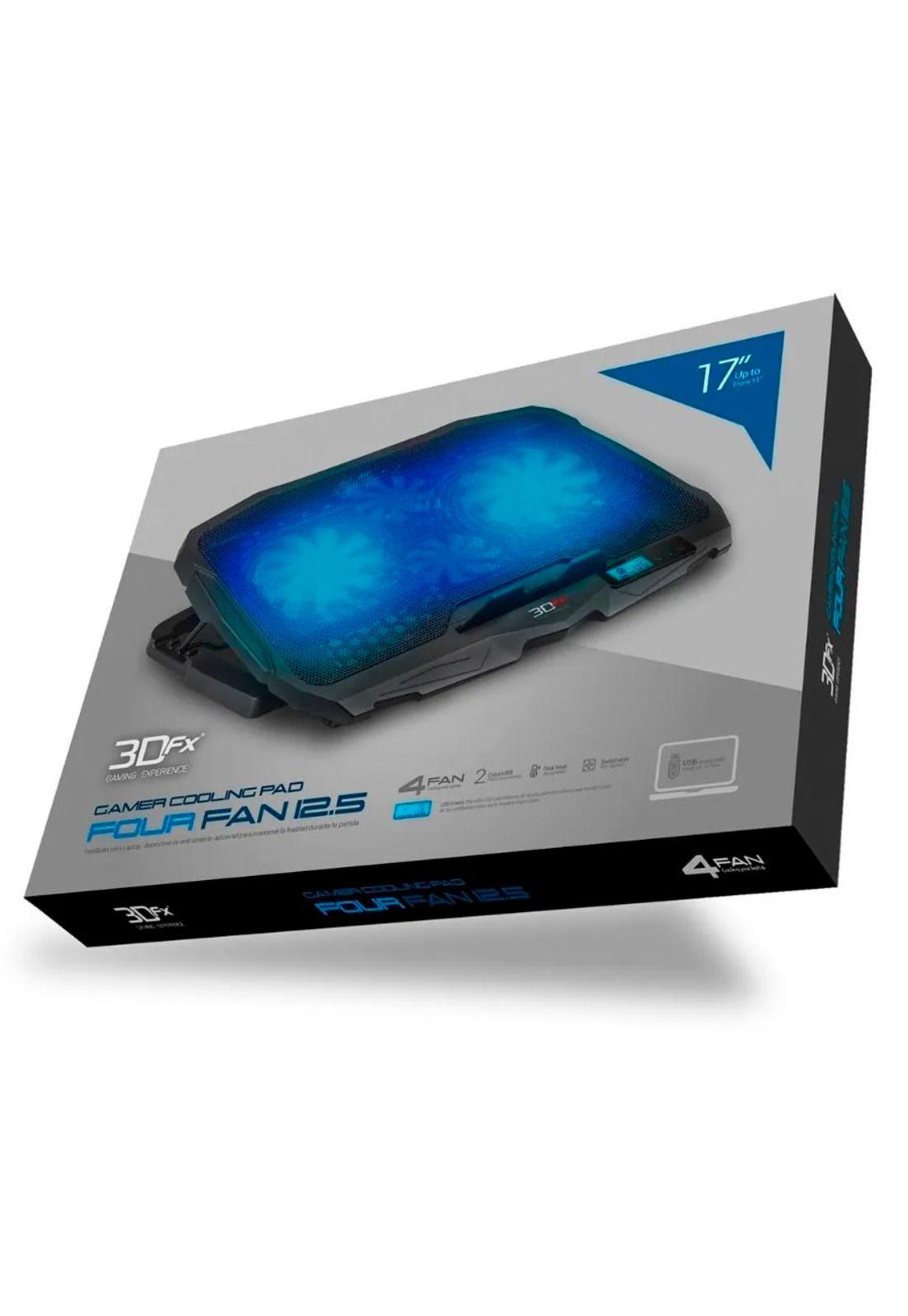 Base Ventilador 3DFX Notebook Gamer Four Fan 17 USB-5