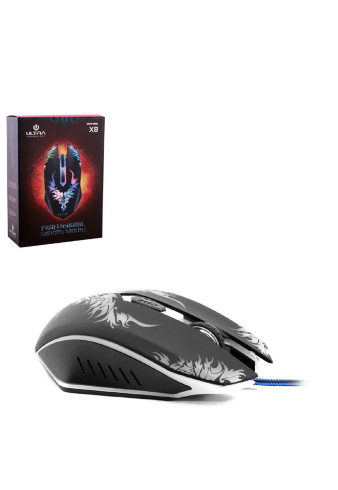 Mouse Alámbrico Retro Iluminado Gaming 6 Botones DPI 2400-3