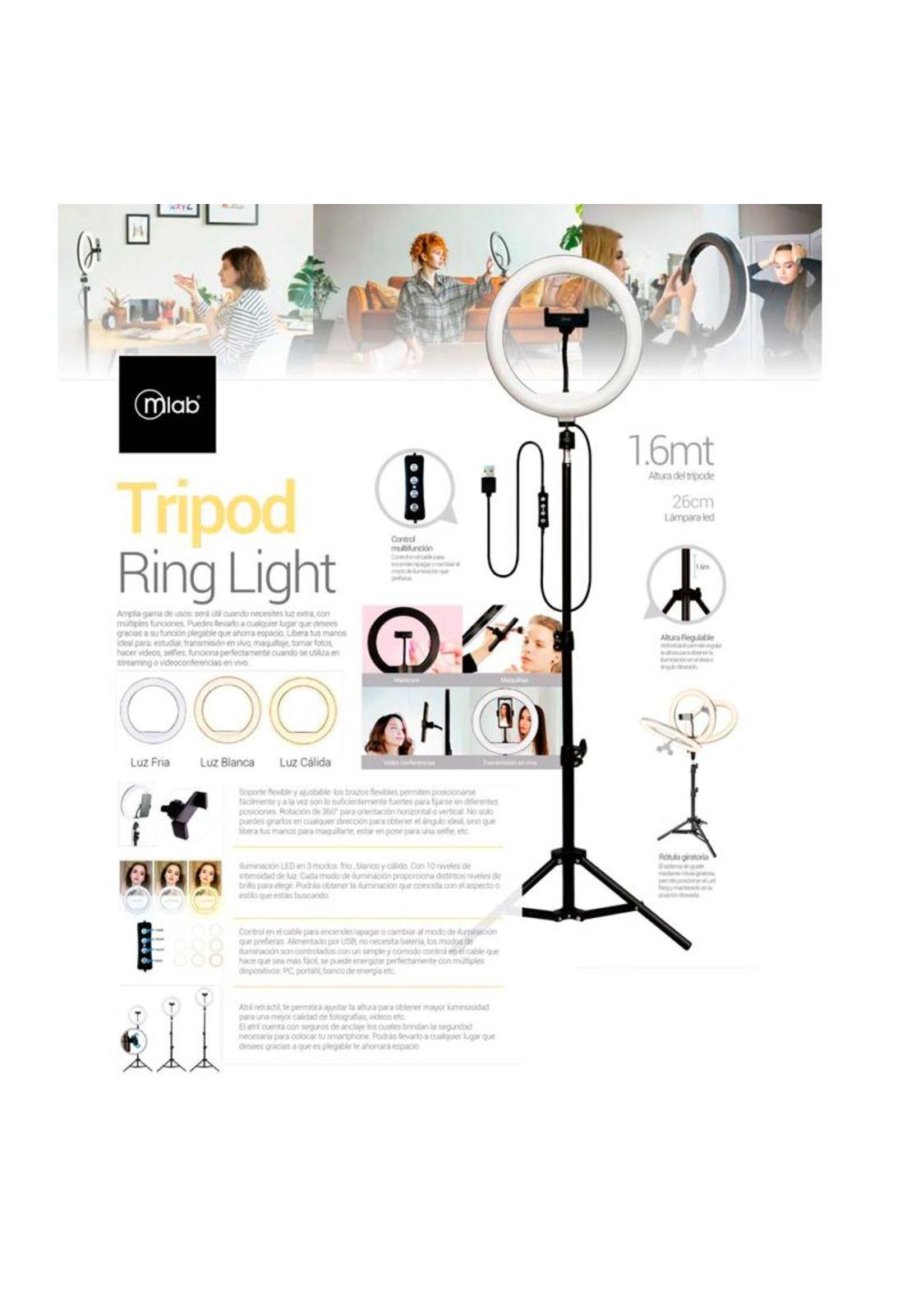 Aro Luz Led Mlab Selfie Tripod Para Smartphone-4