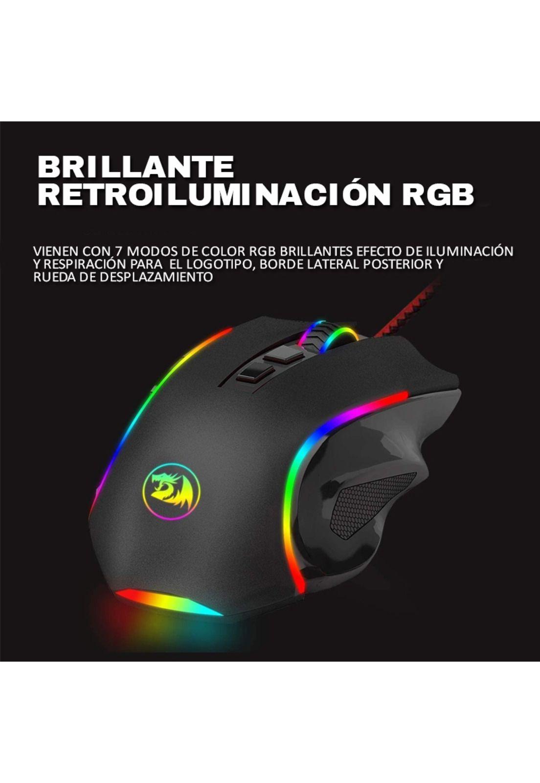 Mouse Gamer Redragon Griffin Rgb 8 Botones 7200 DPI-4