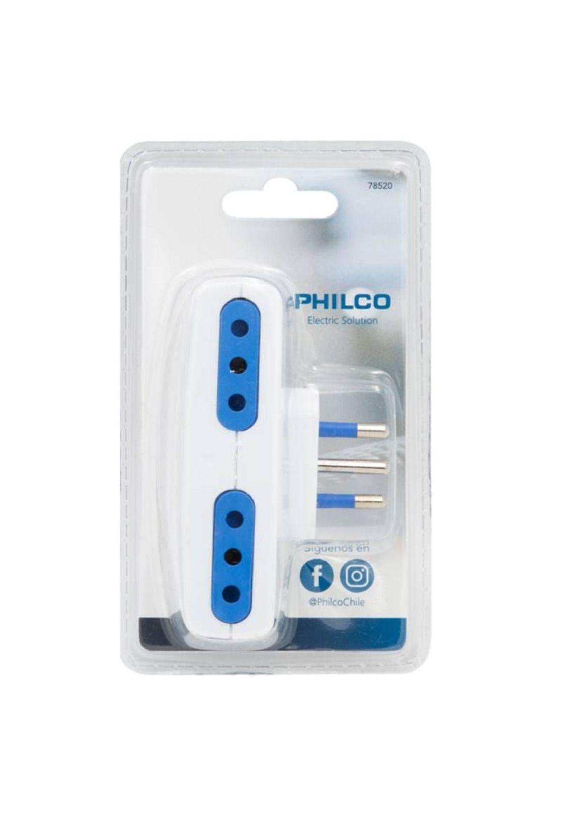 Enchufe Cuádruple 2p + T 10a 250v Blanco 78520 Philco-2
