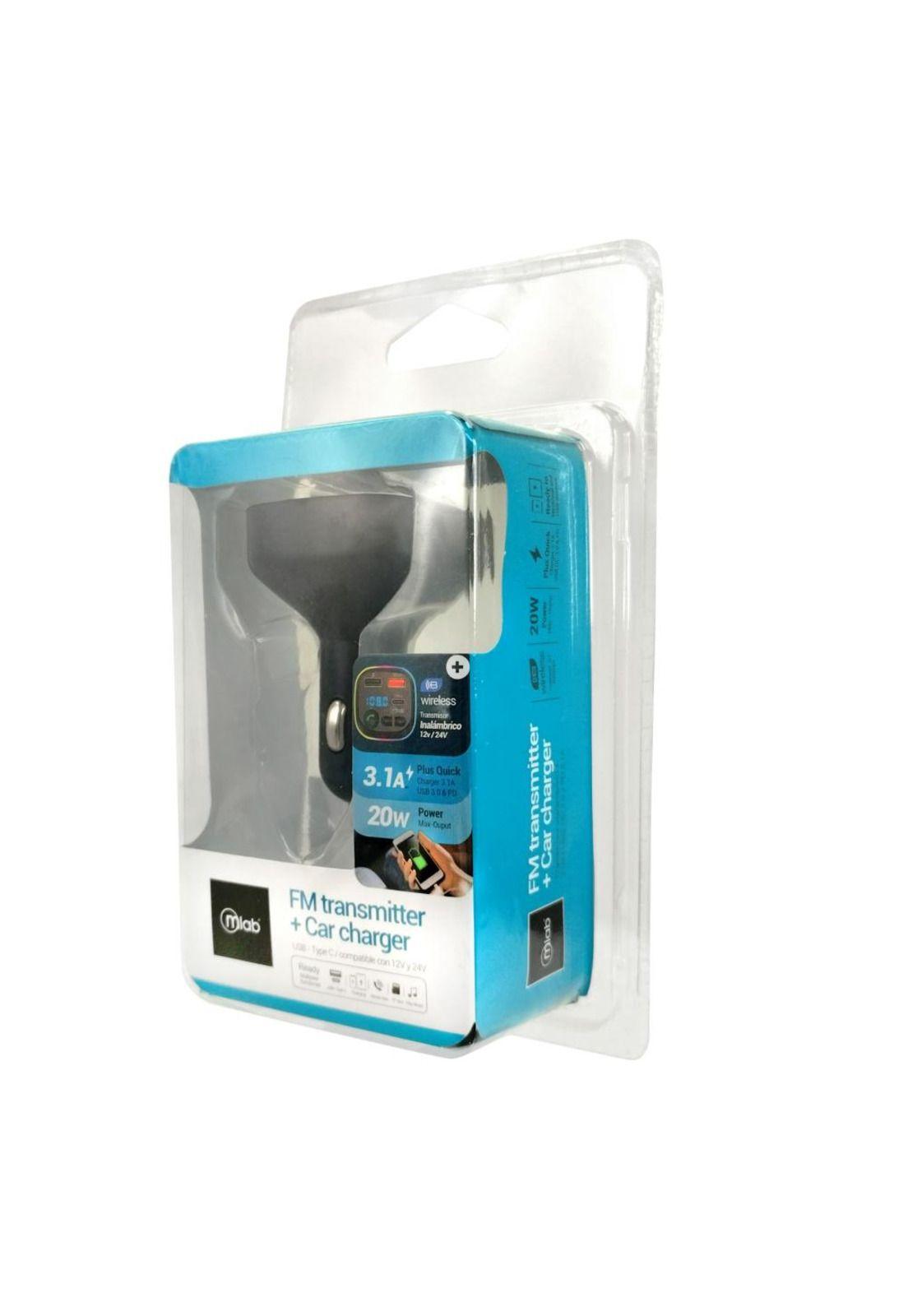 Transmisor MLAB FM BT 12V-24V + Cargador Rápido 20W 2USB-7