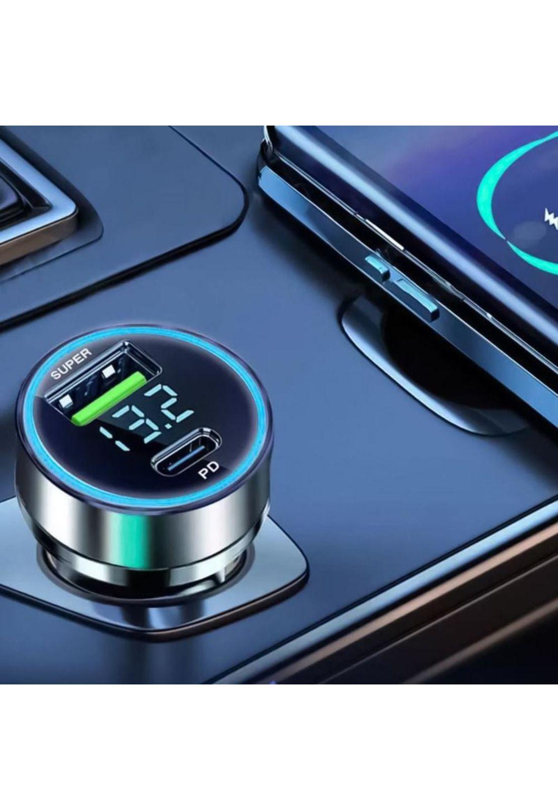 CARGADOR AUTO QC3.0 USB CON PANT LED PHILCO-2