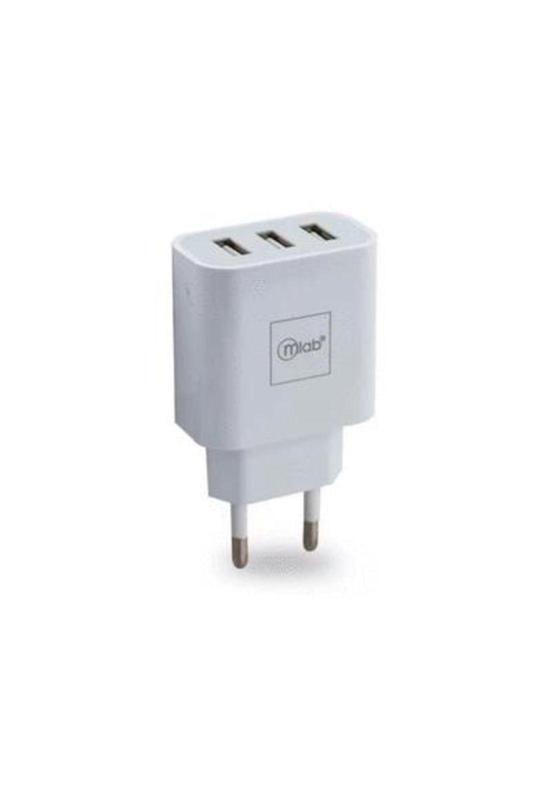 Cargador de 220v 3usb Blanco Mlab-0