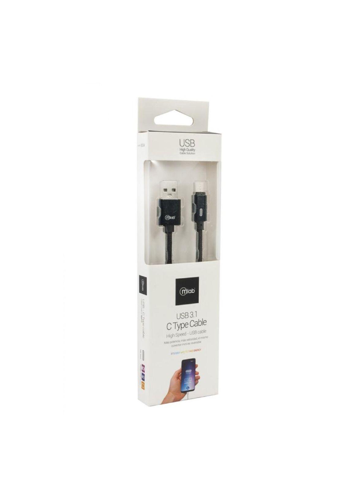 Mlab Cable Usb 3.1 Tipo C Black Color Negro-2