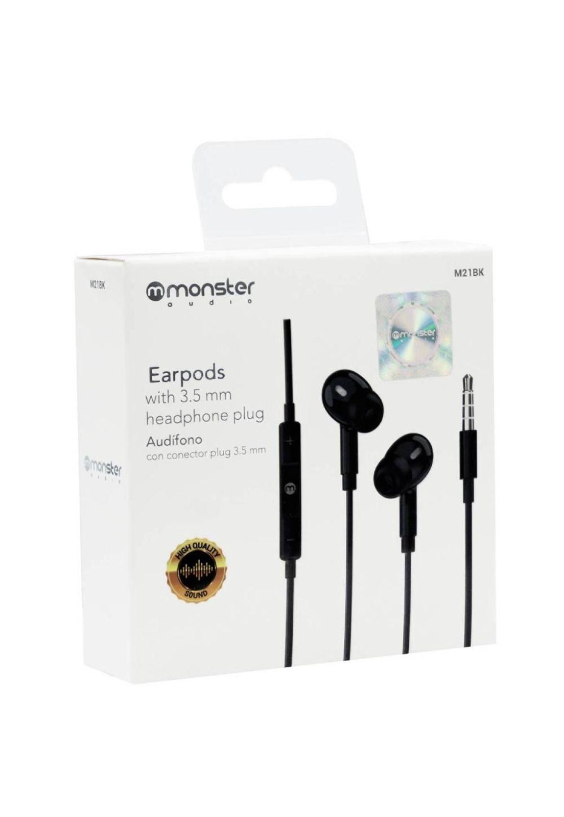 Audífonos con Cable Monster Audio M21WT, Manos Libres, Conector 3.5mm, Negro-4