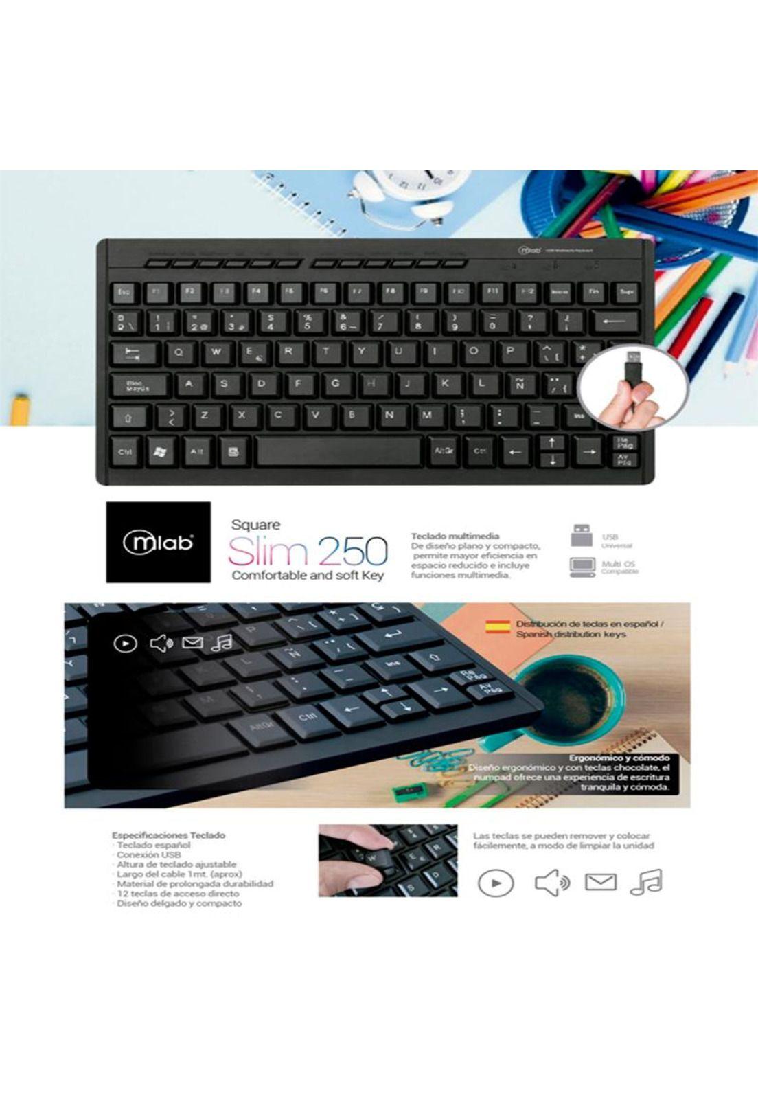 Teclado Standard Computador Usb Alámbrico Mlab-2