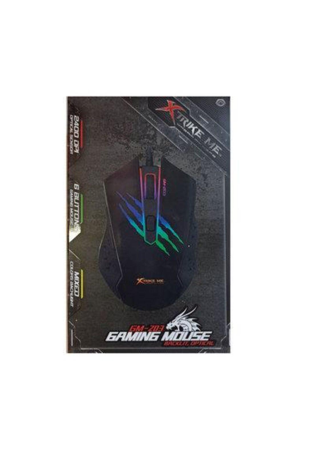 Mouse Gamer Xtrike Me Backlit Rgb 6 Botones 3600 Dpi Fx-2