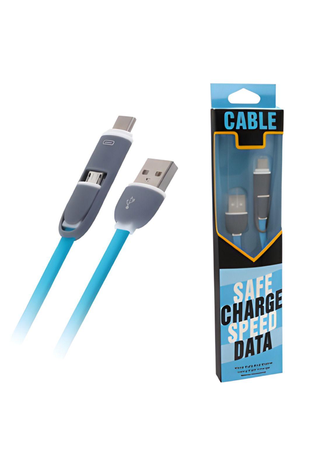 Cable 2 EN 1 Usb Am Tipo-C + Usb-0