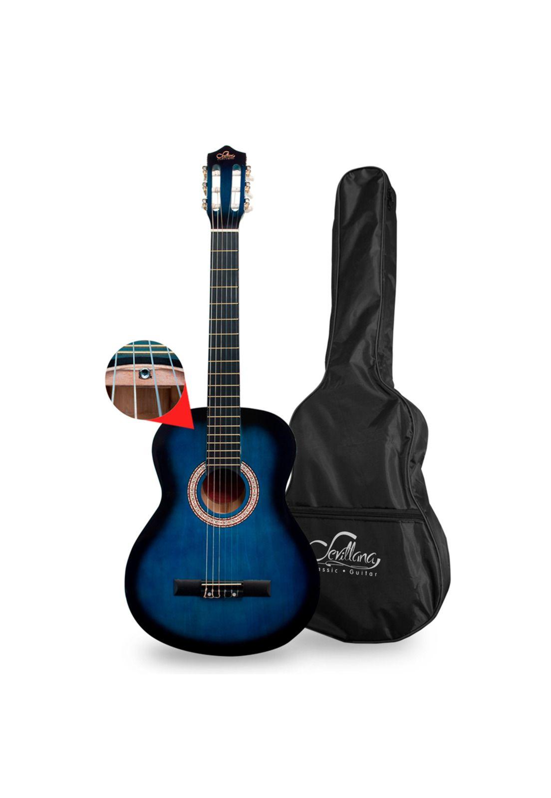 Guitarra Acústica Sevillana 39'' Con Funda Azul Mlab-1