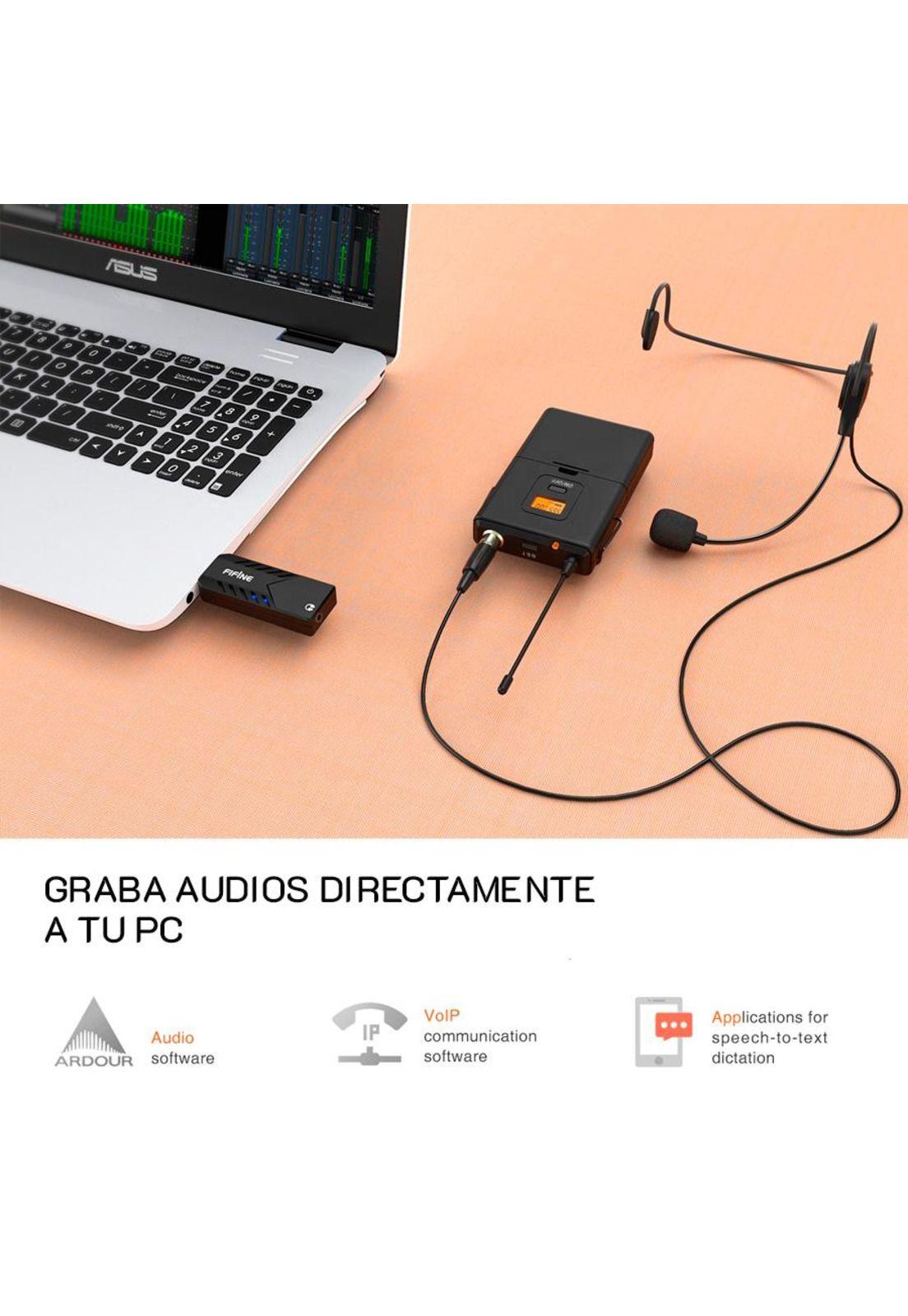 Microfono Inalámbrico USB con Solapa Lavalier Fifine K031B-4