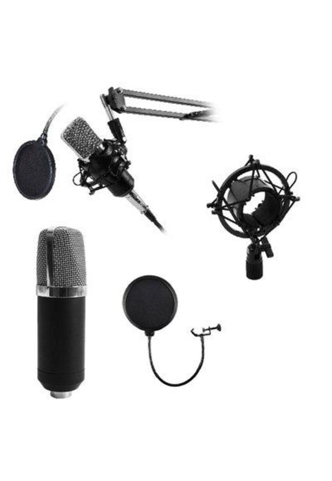 Kit Studio Microphone Con Soporte Antipop Stand Philco-0