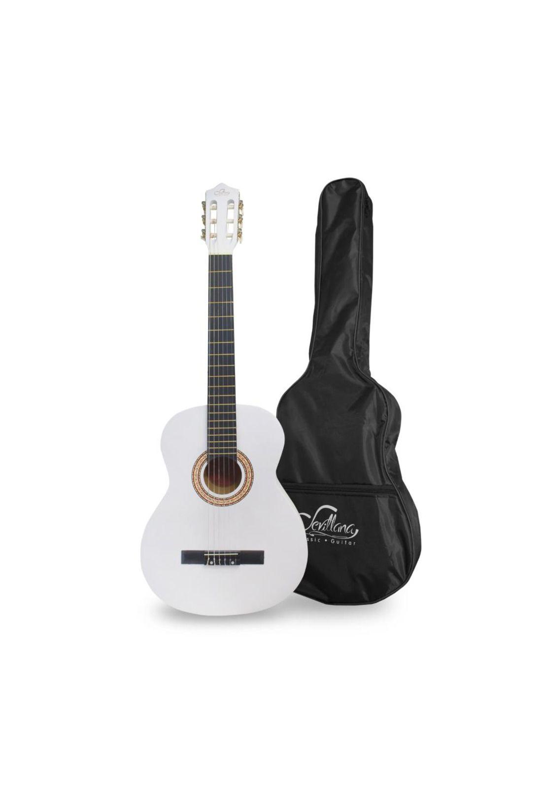 Guitarra Acústica Sevillana 30'' Con Funda Blanco Mlab-2