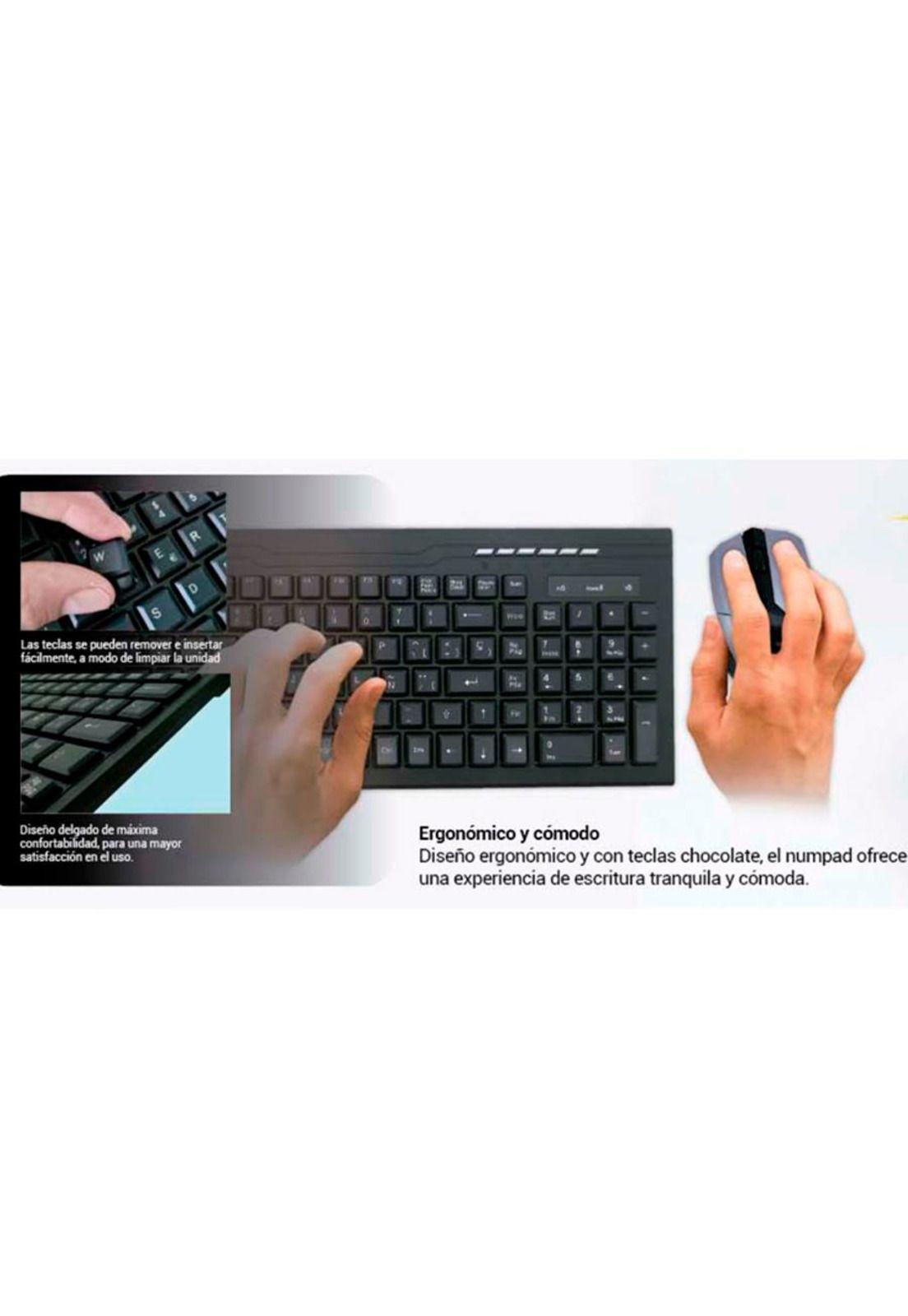 Kit Combo Teclado Y Mouse Inalámbrico Negro Mlab-1