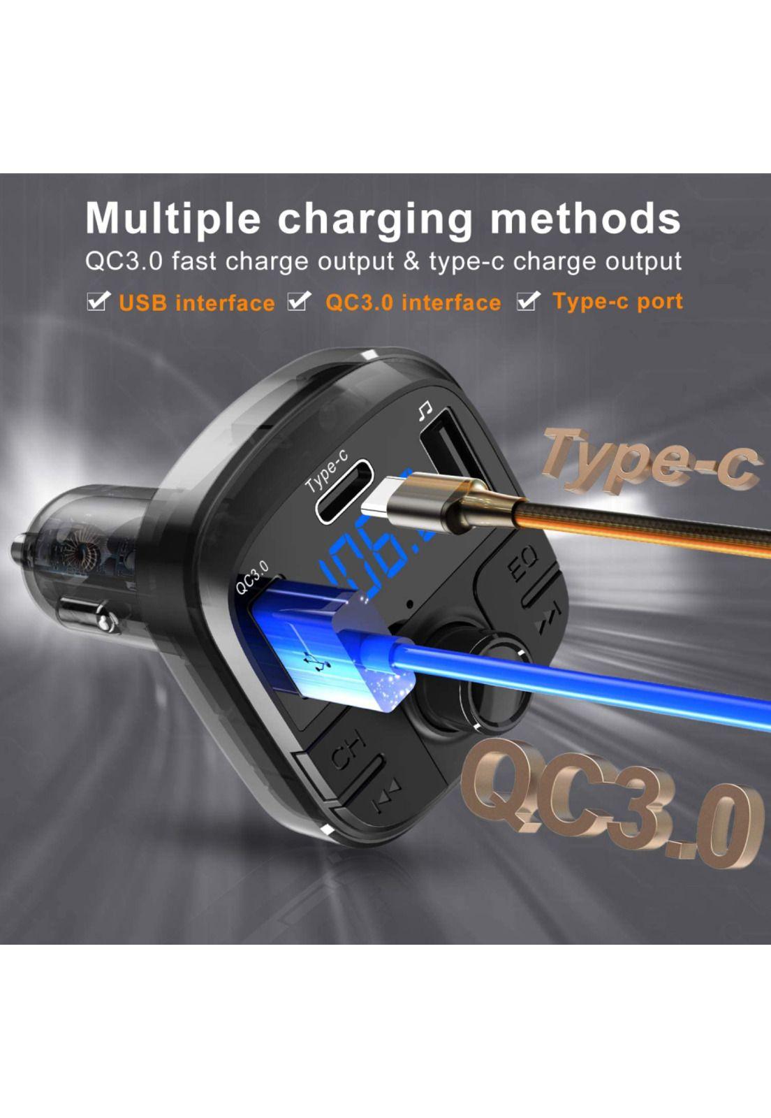 Cargador para Coche Clydek Bluetooth 5.0 Fm Transmisor Tipo C-1