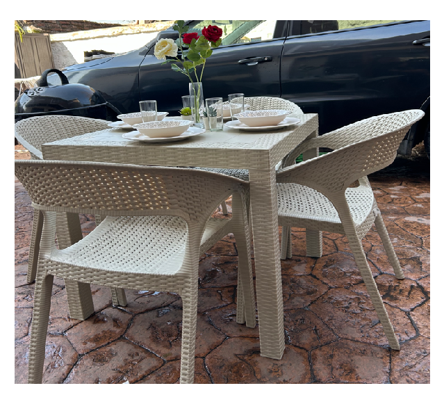 Comedor terraza zapallar 4 personas textura ratan beige-3