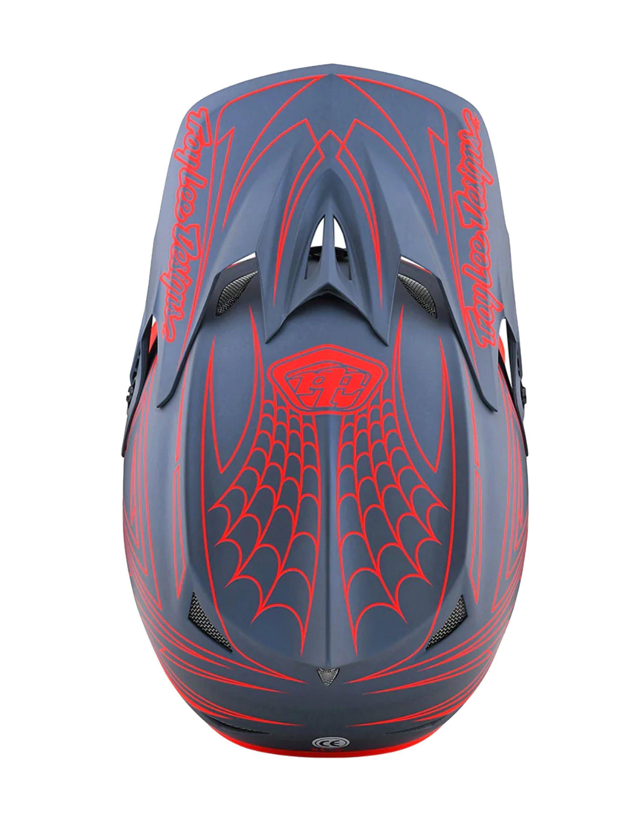 Casco De Bicicleta D3 Fiberlite SpiderStripe Gris Rojo Troy Lee Designs-3