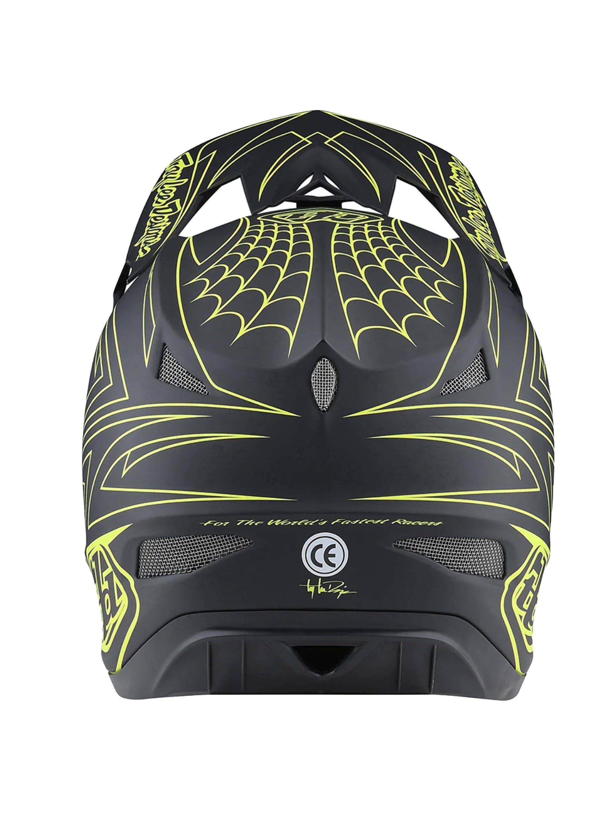 Casco De Bicicleta D3 Fiberlite SpiderStripe Gris Amarillo Troy Lee Designs-2