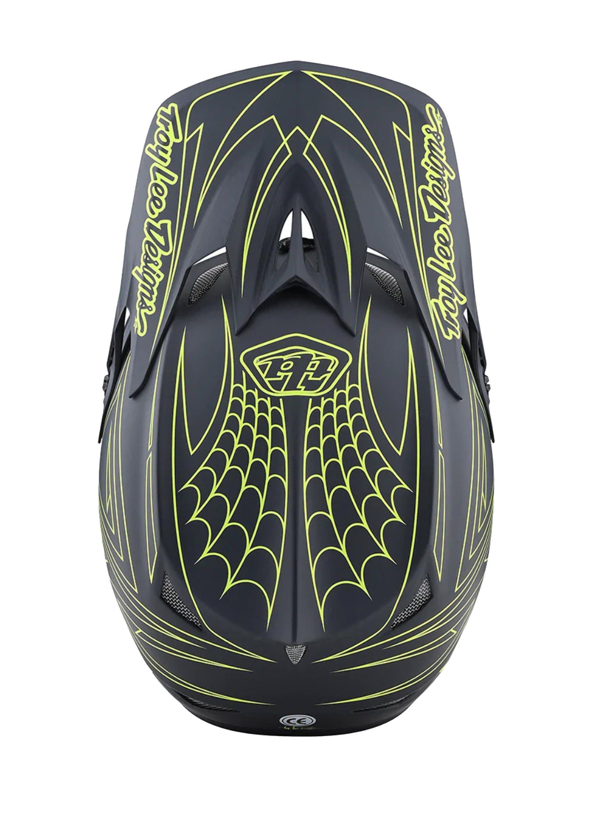 Casco De Bicicleta D3 Fiberlite SpiderStripe Gris Amarillo Troy Lee Designs-3